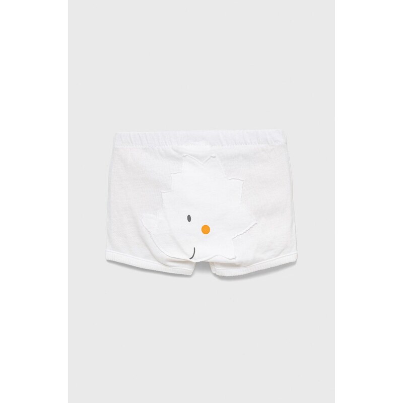 Dječje pamučne kratke hlače United Colors of Benetton boja: bijela, glatki materijal