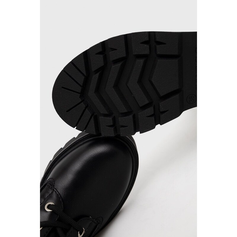 Čizme Guess Riplei za žene, boja: crna, s platformom, FL7RPL LEA10