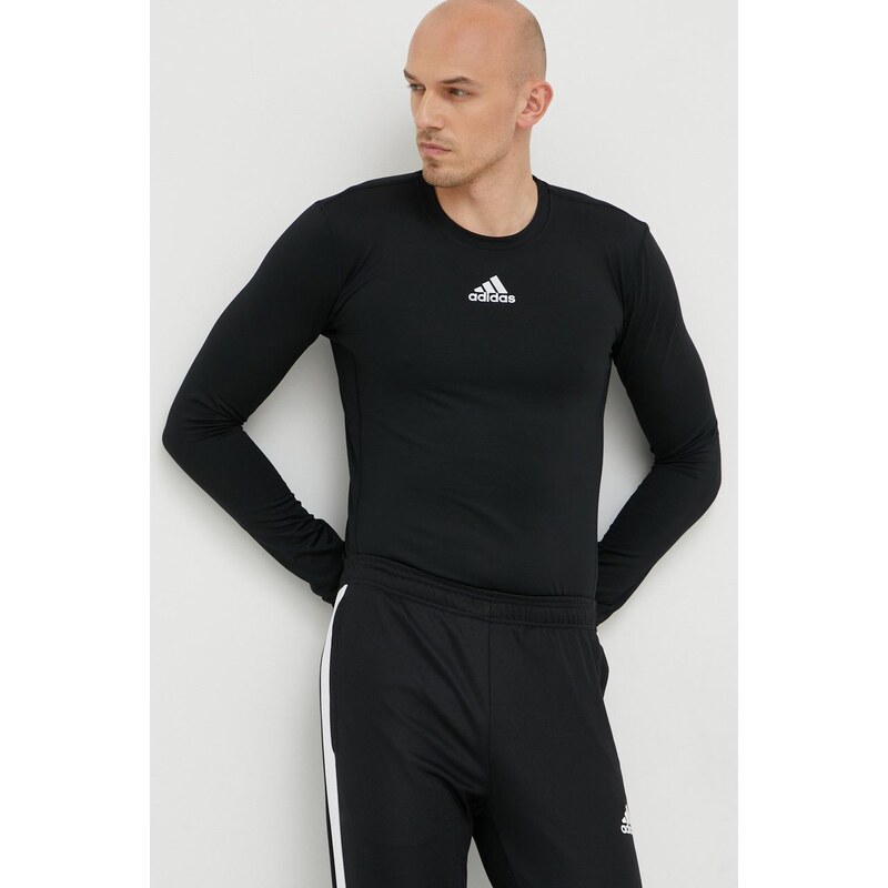 Majica dugih rukava za trening adidas Performance boja: crna, jednobojni model