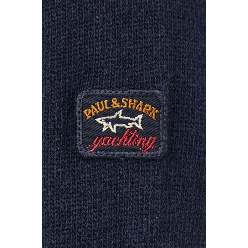 Vuneni pulover Paul&Shark za muškarce, boja: tamno plava, lagani
