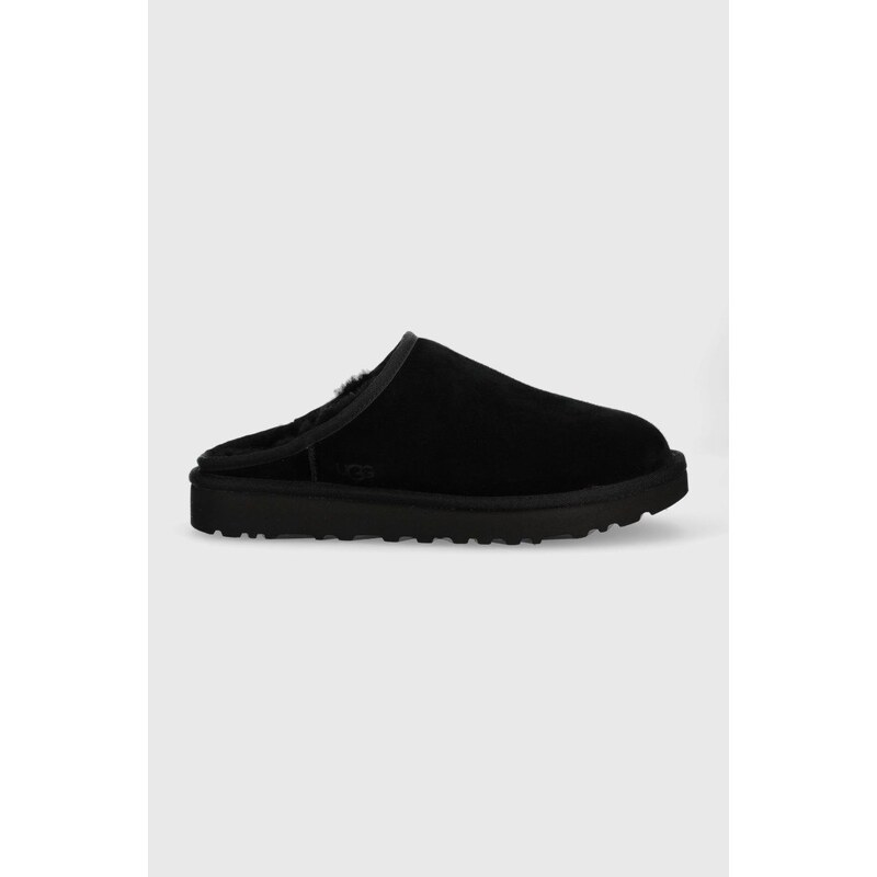 Kućne papuče od brušene kože UGG M Classic Slip-on boja: crna, 1129290.BLK-BLK