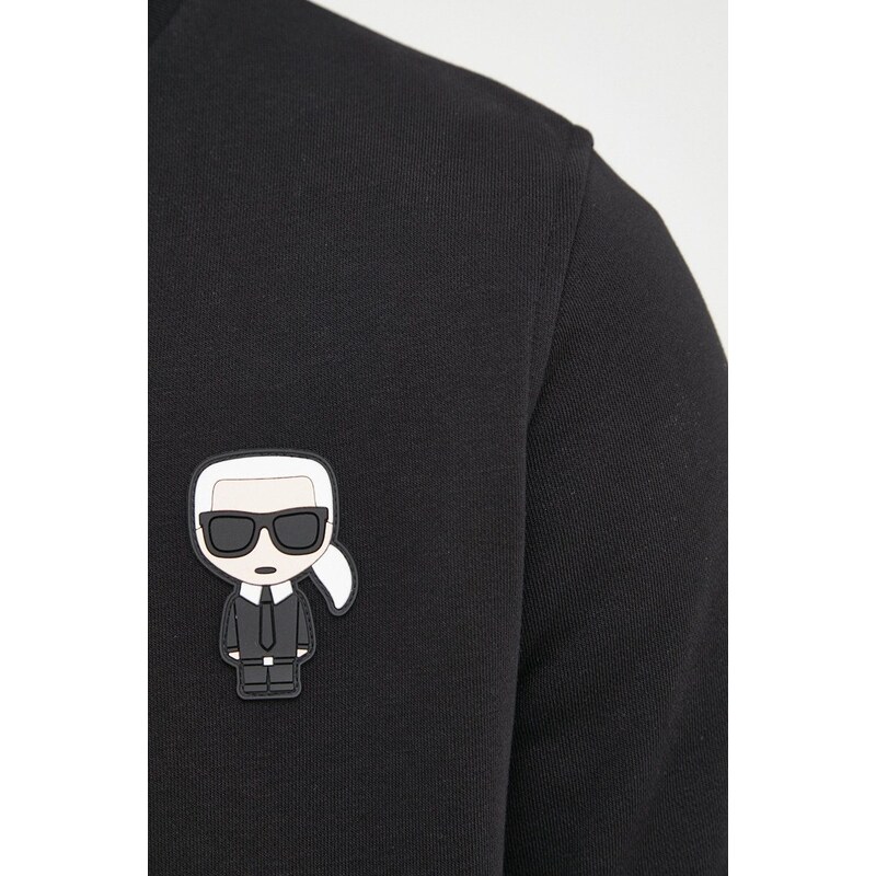 Dukserica Karl Lagerfeld za muškarce, boja: crna, s aplikacijom