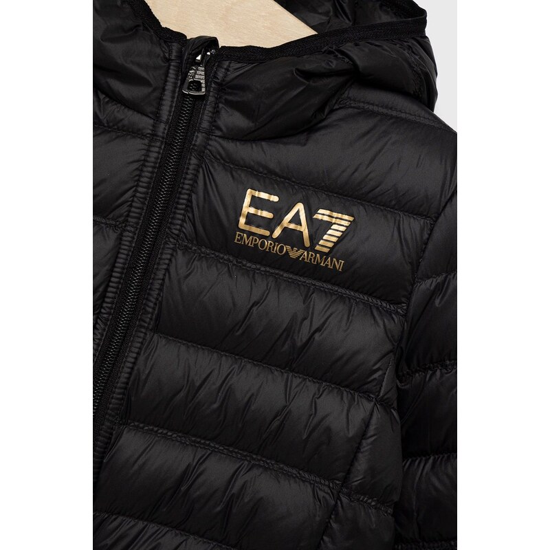 Dječja pernata jakna EA7 Emporio Armani boja: crna