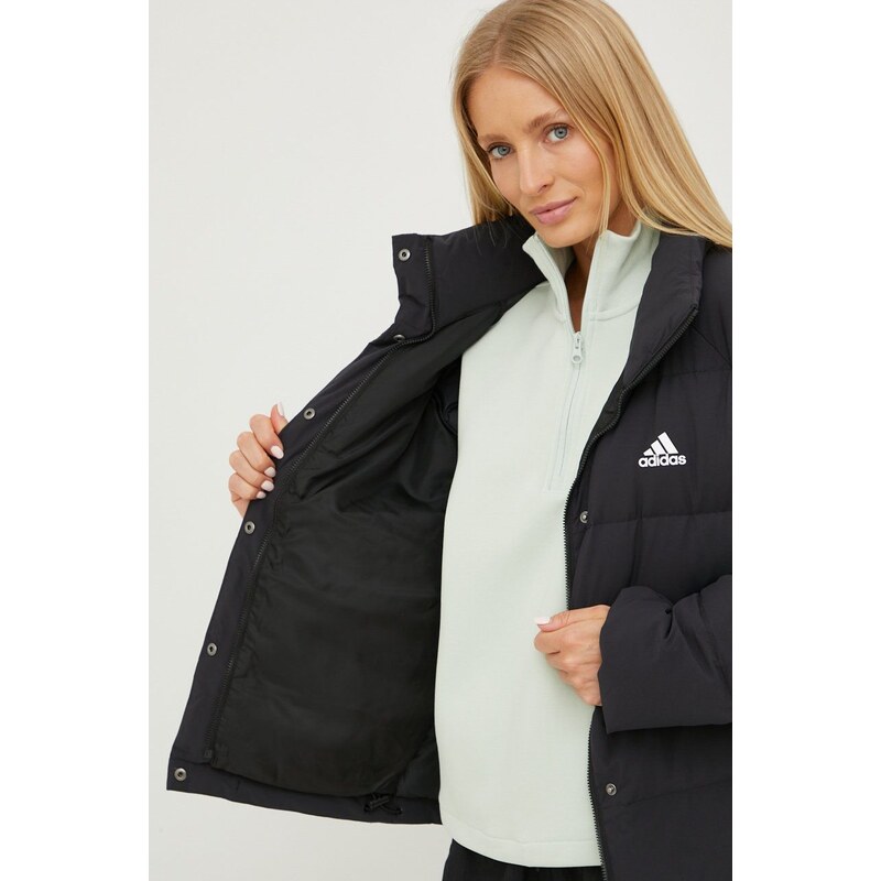 Pernata jakna adidas Performance za žene, boja: crna, za zimu