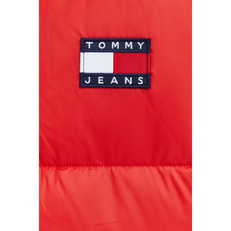 Jakna Tommy Jeans za muškarce, boja: crvena, za zimu