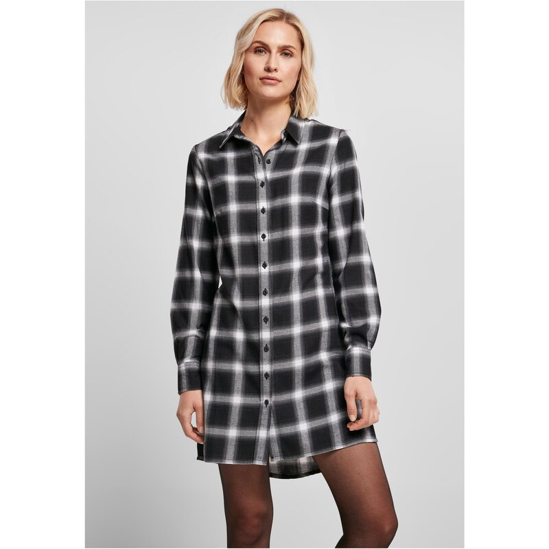 Urban Classics Women's cotton shirt dress black/white