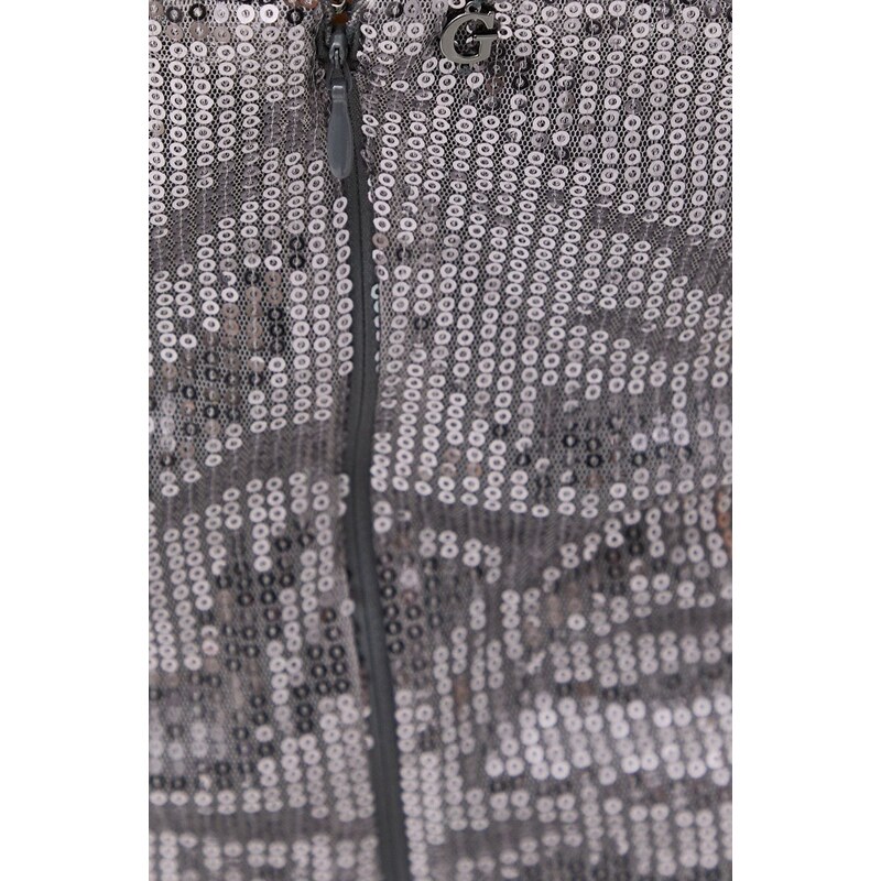 Haljina Guess boja: srebrna, mini, ravna