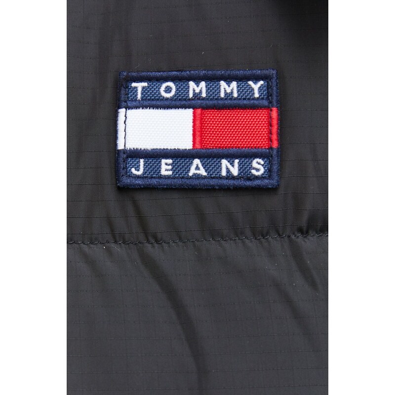 Pernata jakna Tommy Jeans za muškarce, boja: crna, za zimu