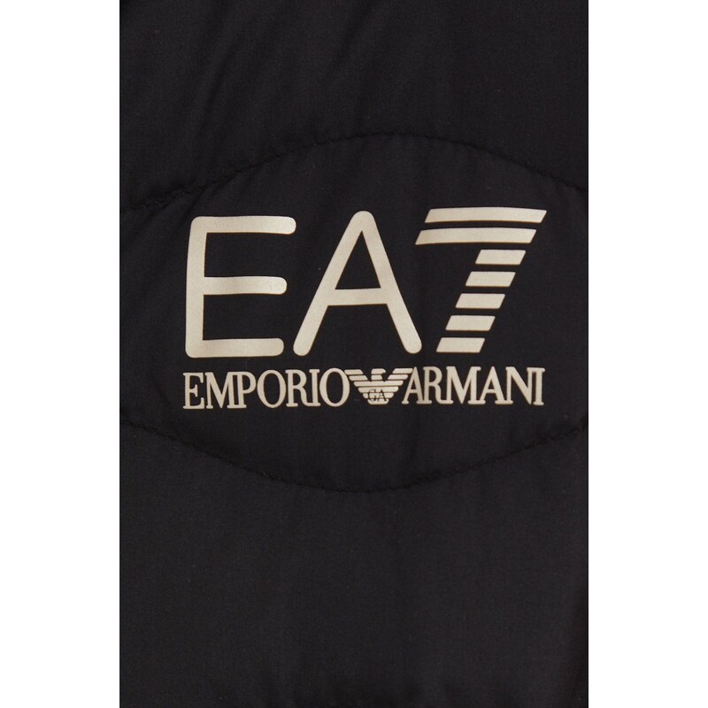 Prsluk EA7 Emporio Armani za žene, boja: crna, za prijelazno razdoblje