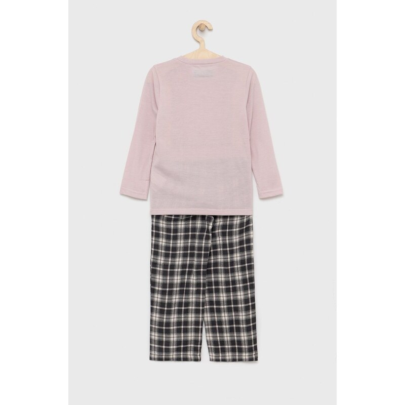 Dječja pidžama Abercrombie & Fitch boja: ružičasta, glatka
