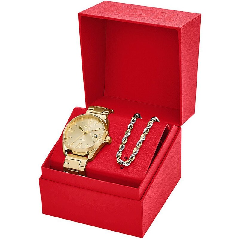 Ogrlice i sat Diesel za muškarce, boja: zlatna