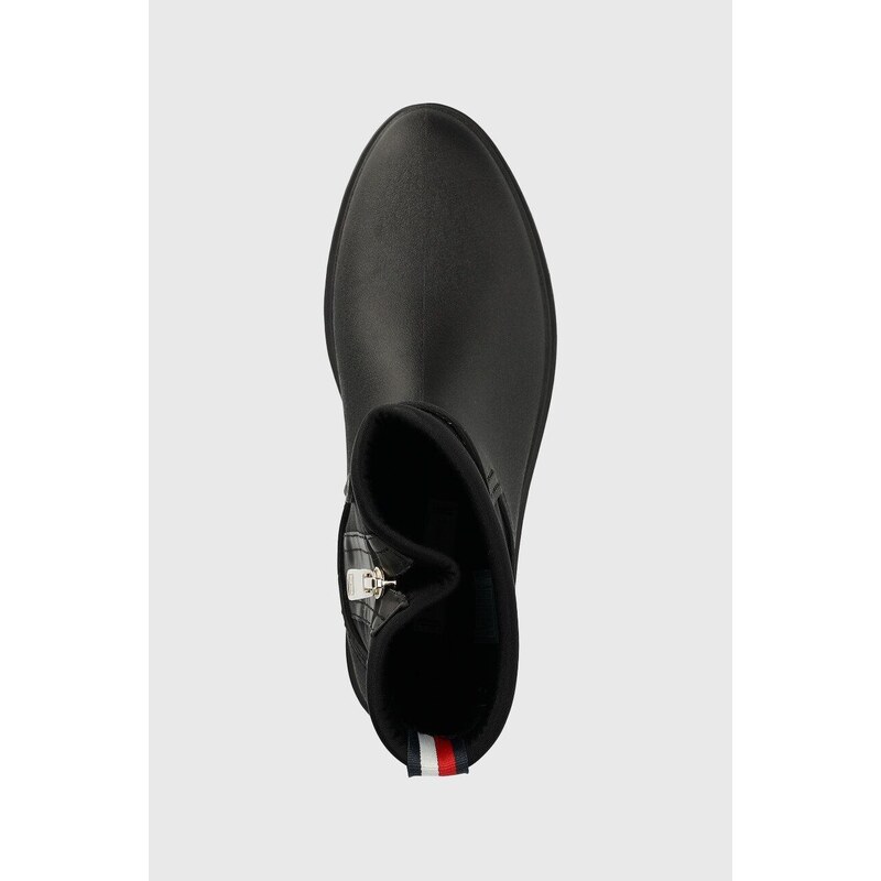 Gumene čizme Tommy Hilfiger Rain Boot Ankle za žene, boja: crna