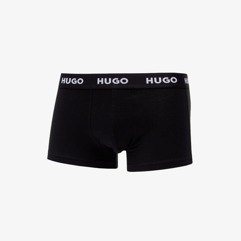 Hugo Boss Logo-Waistband Trunks 3-Pack Black
