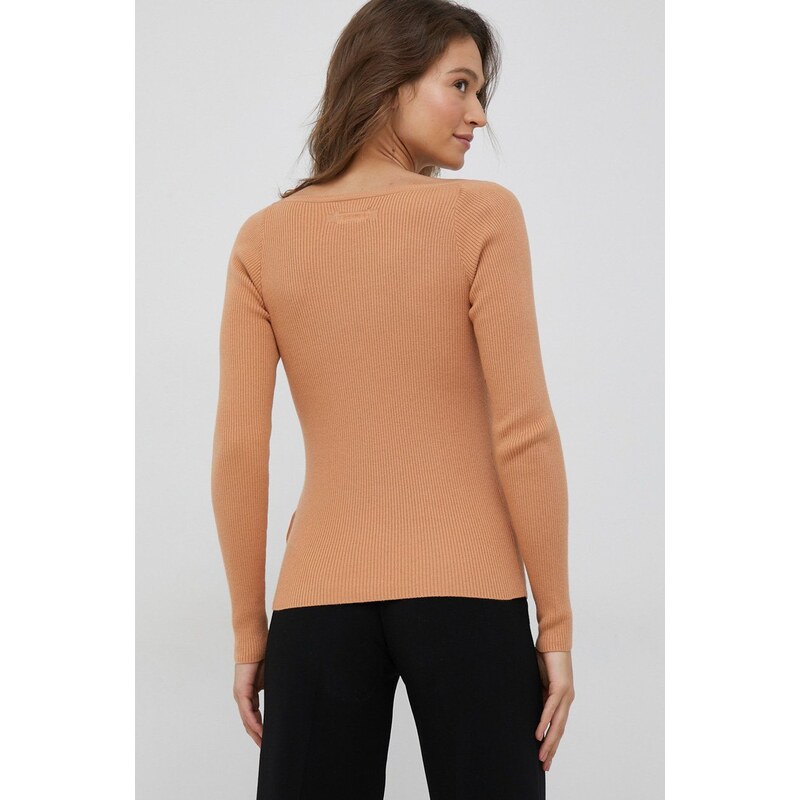 Pulover s dodatkom vune Calvin Klein za žene, boja: narančasta,
