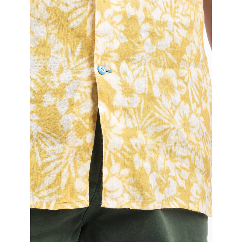 Panareha MAUI Linen Aloha Shirt yellow