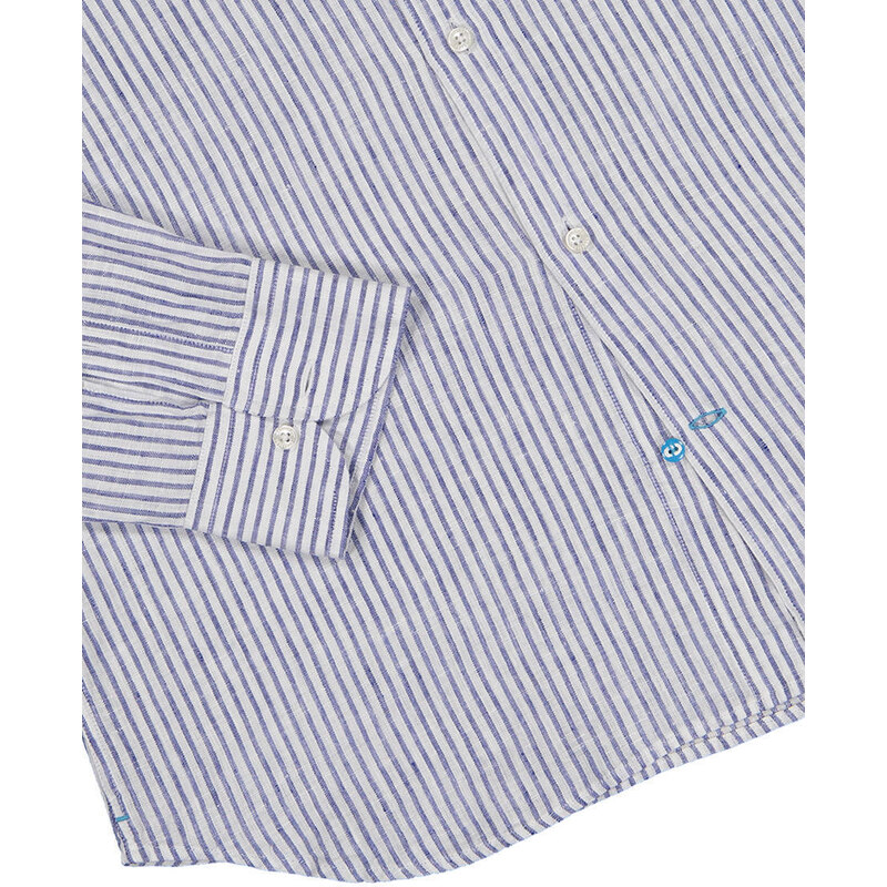 Panareha Men's Stripes Linen Shirt CORSICA blue
