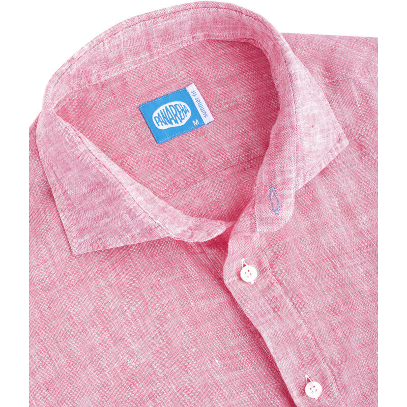 Panareha Men's Linen Popover Shirt BIARRITZ pink
