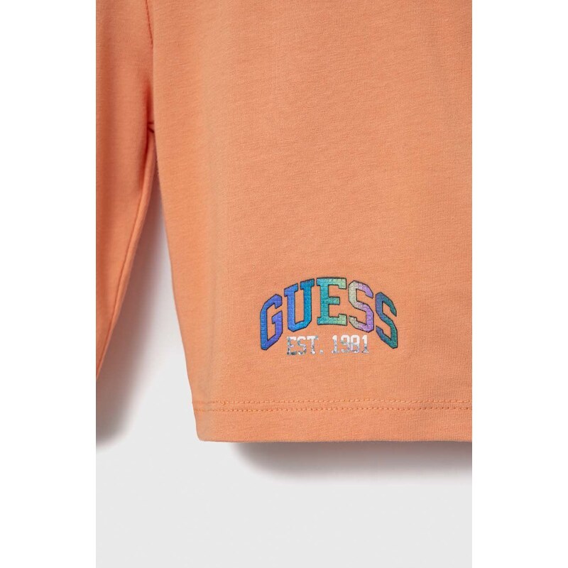 Dječje kratke hlače Guess boja: narančasta, glatki materijal