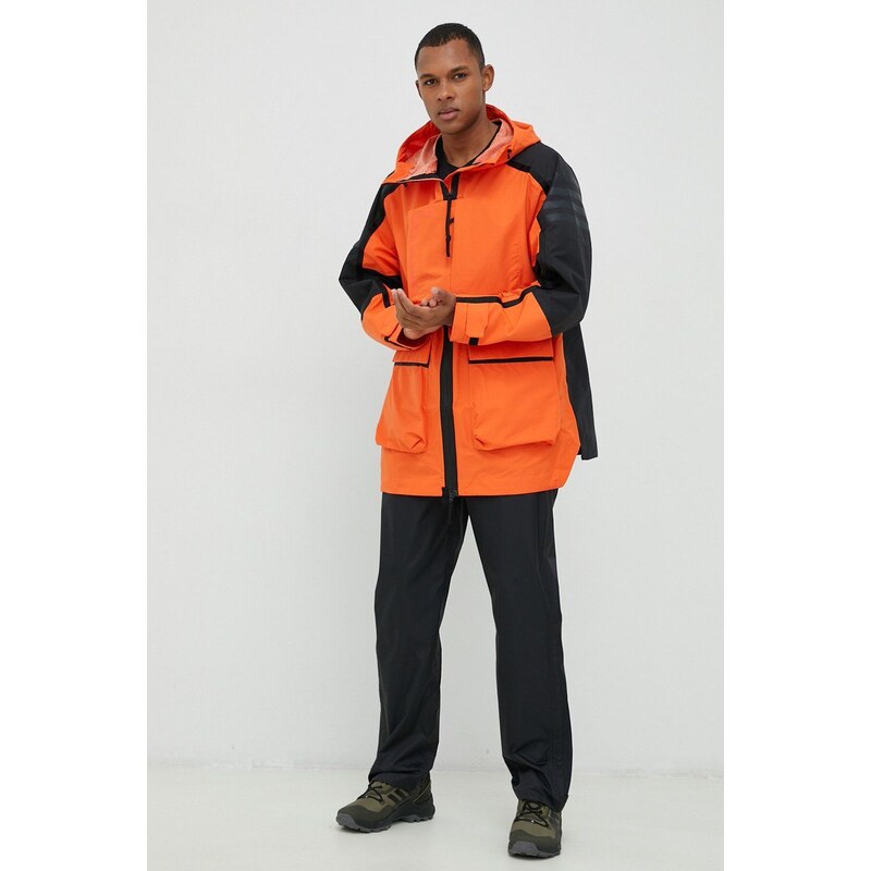 Kišna jakna adidas Performance Xploric za muškarce, boja: narančasta
