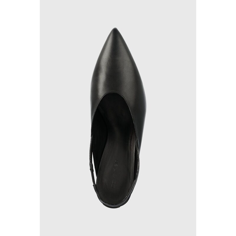 Kožne štikle Calvin Klein HW0HW01345 GEO STIL SLINGBACK PUMP 50 boja: crna, s otvorenom petom