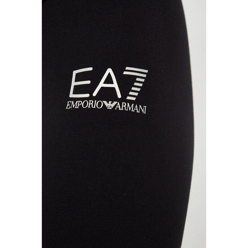Tajice EA7 Emporio Armani za žene, boja: crna, s tiskom