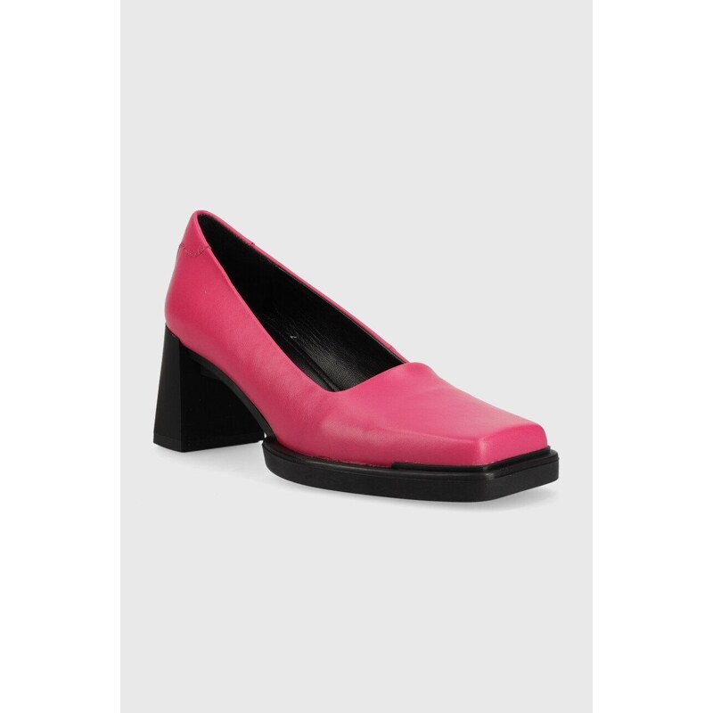 Kožne salonke Vagabond Shoemakers EDWINA boja: ružičasta, s debelom potpeticom, 5310.101.46