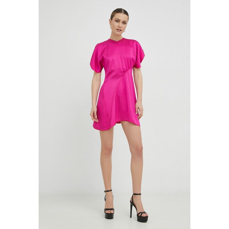 Haljina Victoria Beckham boja: ružičasta, mini, ravna