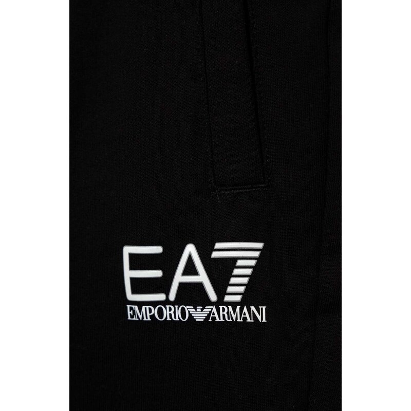 Dječje pamučne kratke hlače EA7 Emporio Armani boja: crna