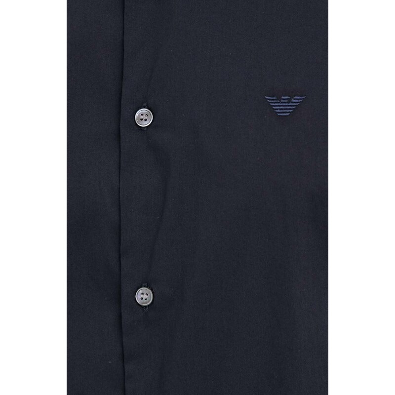 Košulja Emporio Armani za muškarce, boja: tamno plava, regular, s klasičnim ovratnikom, 8N1C09 1NI9Z