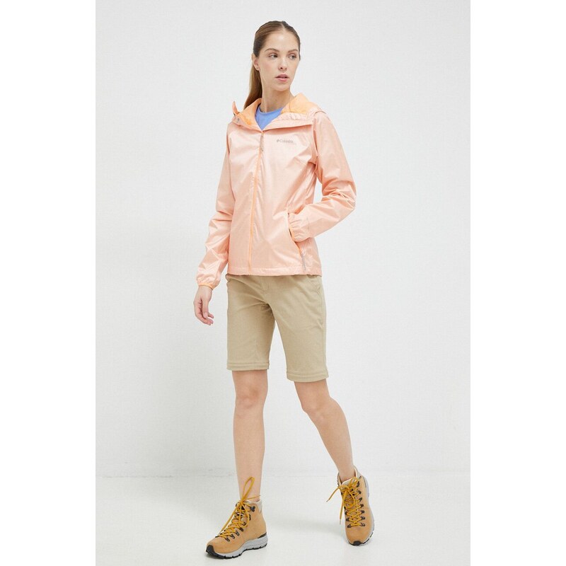 Kišna jakna Columbia Ulica Jacket za žene, boja: narančasta, za prijelazno razdoblje, 1718001-031