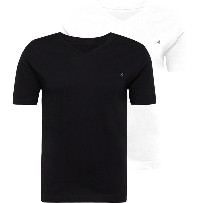 REPLAY Majica crna / bijela