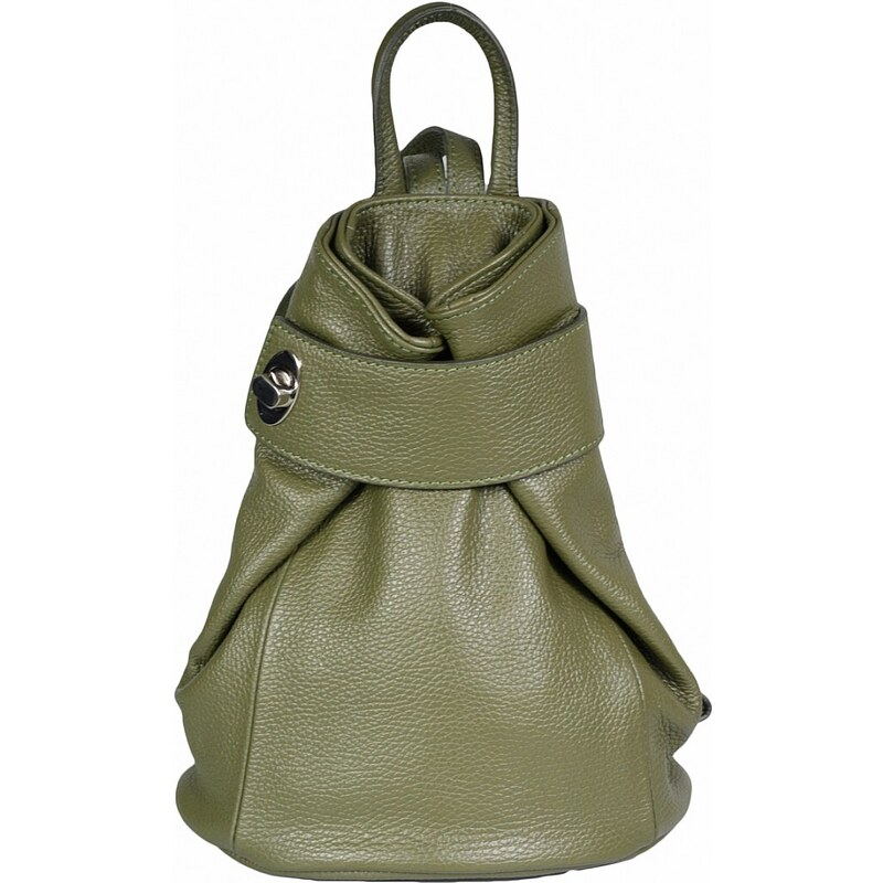 Luksuzna Talijanska torba od prave kože VERA ITALY "Zelfia", boja tamno zeleno, 30x28cm
