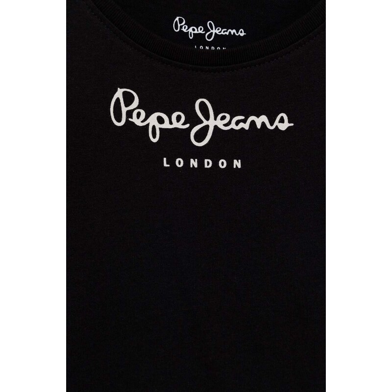 Dječja pamučna majica kratkih rukava Pepe Jeans Boja: crna