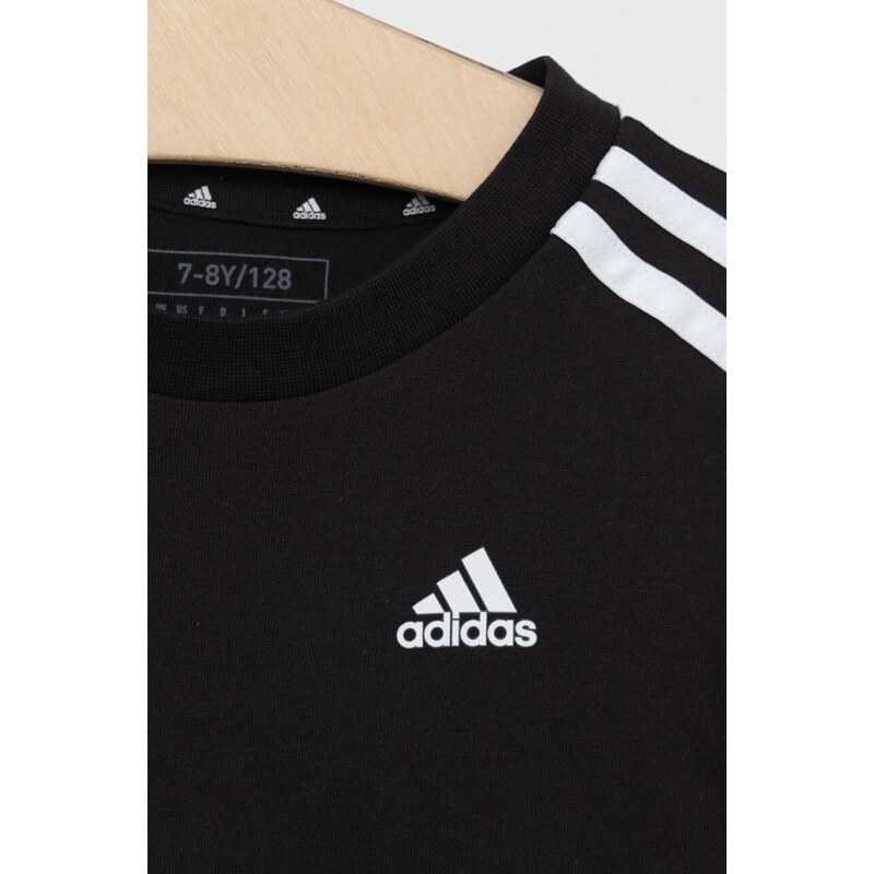 Dječja pamučna majica kratkih rukava adidas U 3S boja: crna, s aplikacijom