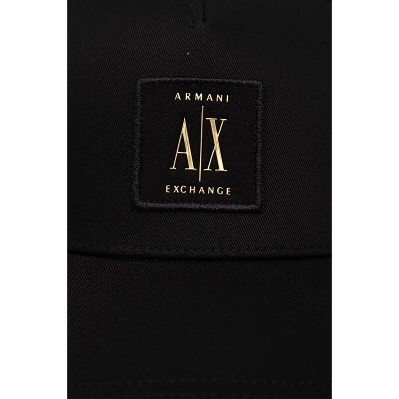 Pamučna kapa sa šiltom Armani Exchange boja: crna, s aplikacijom, 954219 CC812