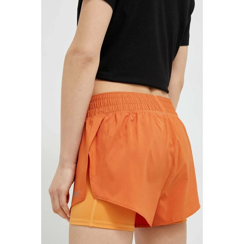 Kratke hlače za trčanje Reebok boja: narančasta, glatki materijal, srednje visoki struk