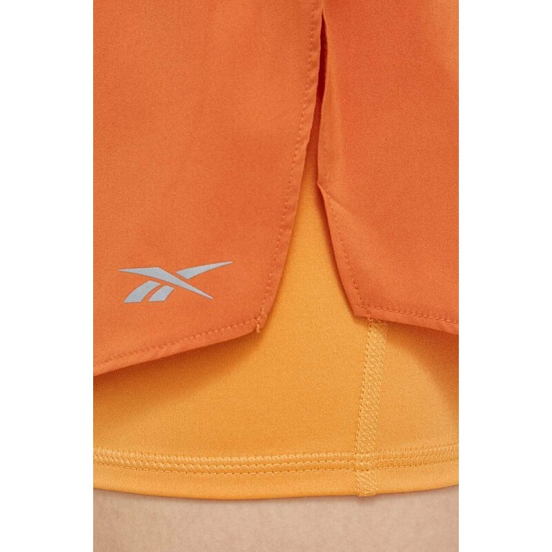 Kratke hlače za trčanje Reebok boja: narančasta, glatki materijal, srednje visoki struk