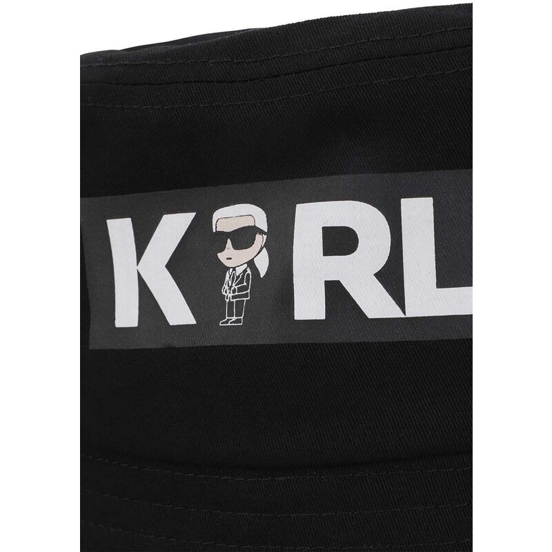 Dječji pamučni šešir Karl Lagerfeld boja: crna, pamučni