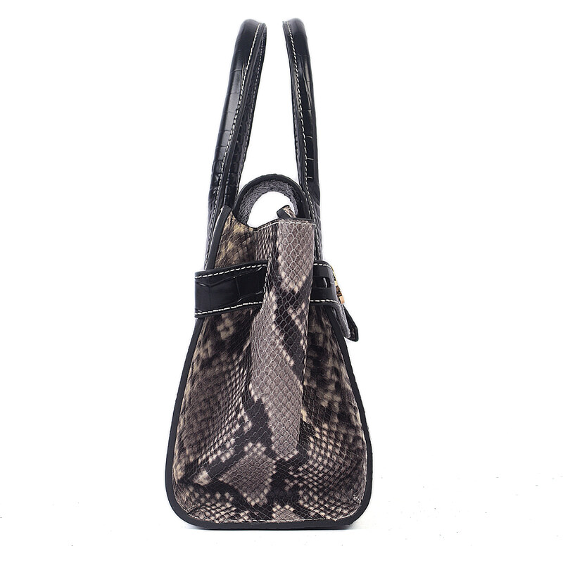 Luksuzna Talijanska torba od prave kože VERA ITALY "Karlay", boja životinjski print, 21x27cm