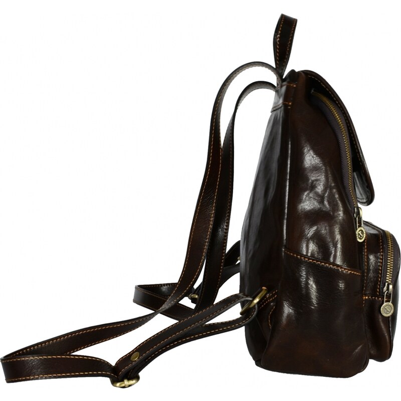 Luksuzna Talijanska torba od prave kože VERA ITALY "Rora", boja tamnosmeđa, 32x23cm