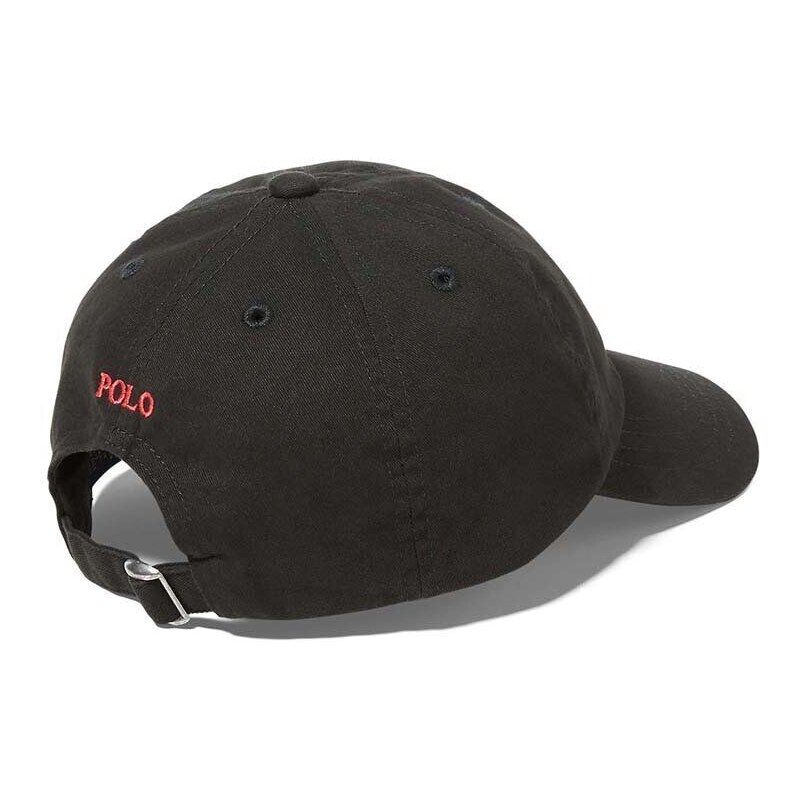 Pamučna kapa sa šiltom za bebe Polo Ralph Lauren boja: crna, s aplikacijom