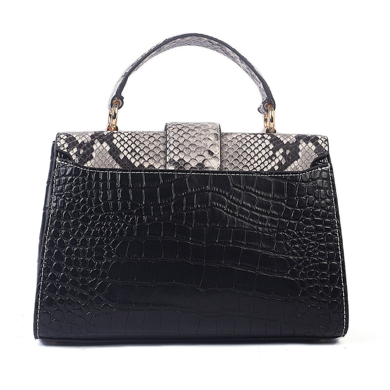 Luksuzna Talijanska torba od prave kože VERA ITALY "Ahha", boja crna, 17x25cm