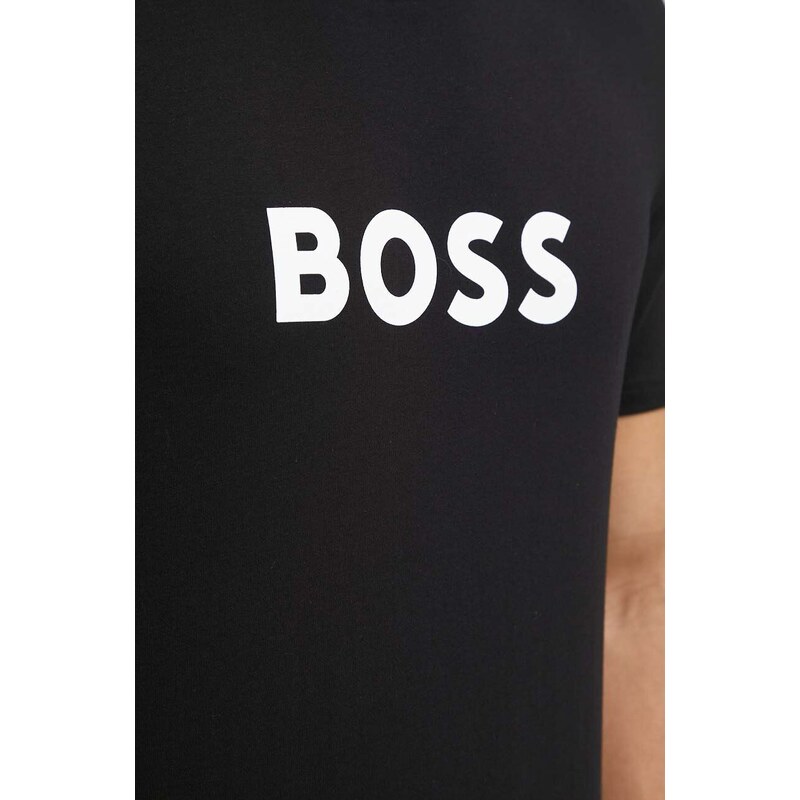 Majica kratkih rukava za plažu BOSS boja: crna, s uzorkom