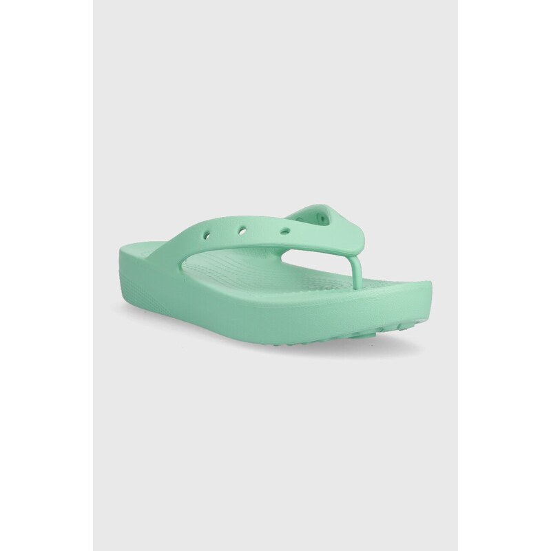 Japanke Crocs Classic Platform Flip za žene, boja: tirkizna, s platformom, 207714.3UG-3UG
