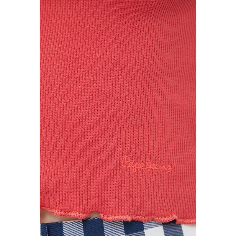 Majica kratkih rukava Pepe Jeans Cara za žene, boja: crvena