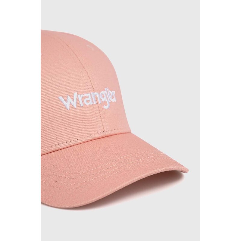 Pamučna kapa sa šiltom Wrangler boja: ružičasta, s tiskom