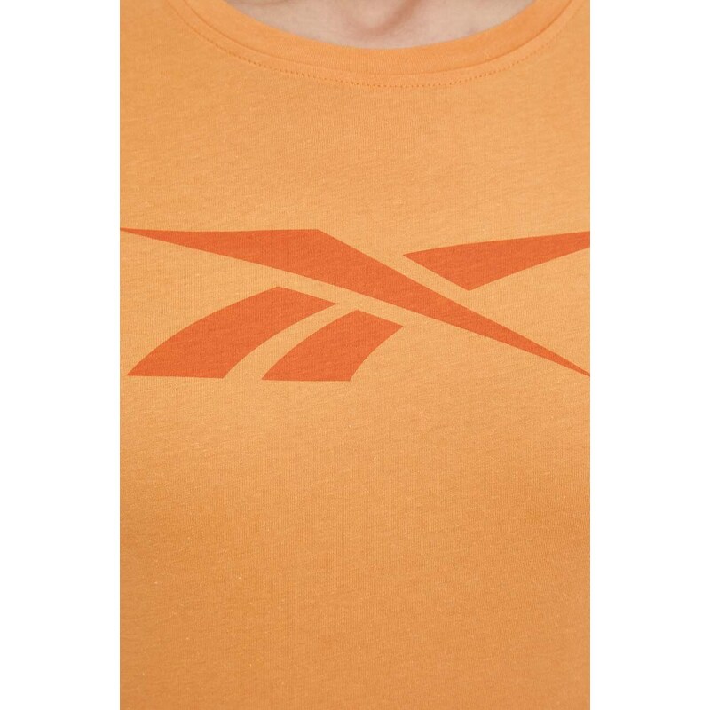 Pamučna majica Reebok boja: narančasta