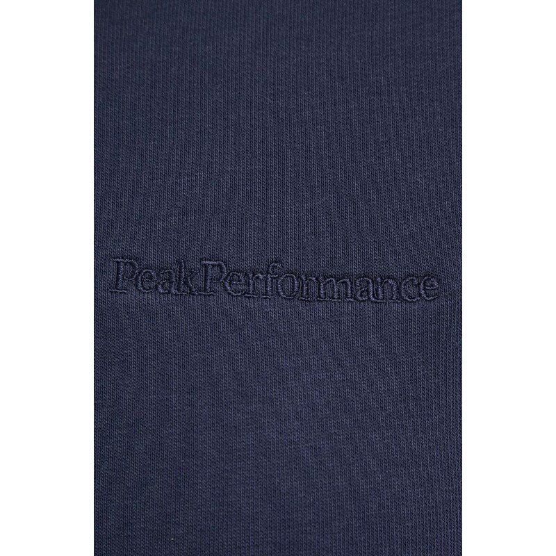 Dukserica Peak Performance za žene, boja: tamno plava, s kapuljačom, glatka