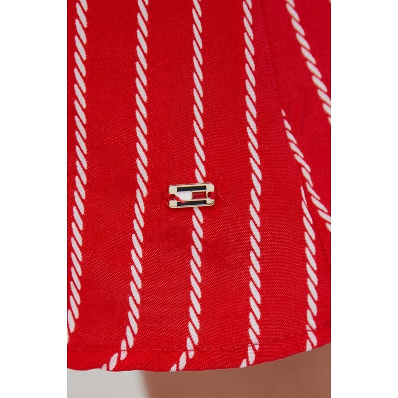 Haljina Tommy Hilfiger boja: crvena, mini, ravna
