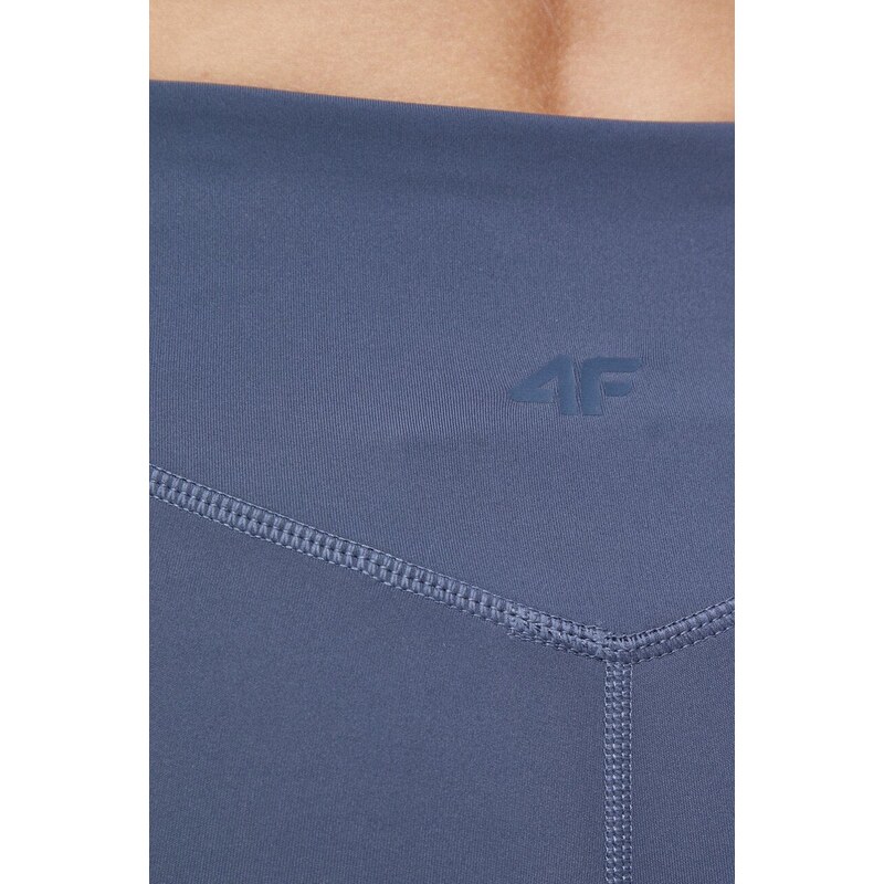 Kratke hlače za trening 4F boja: tamno plava, glatki materijal, visoki struk